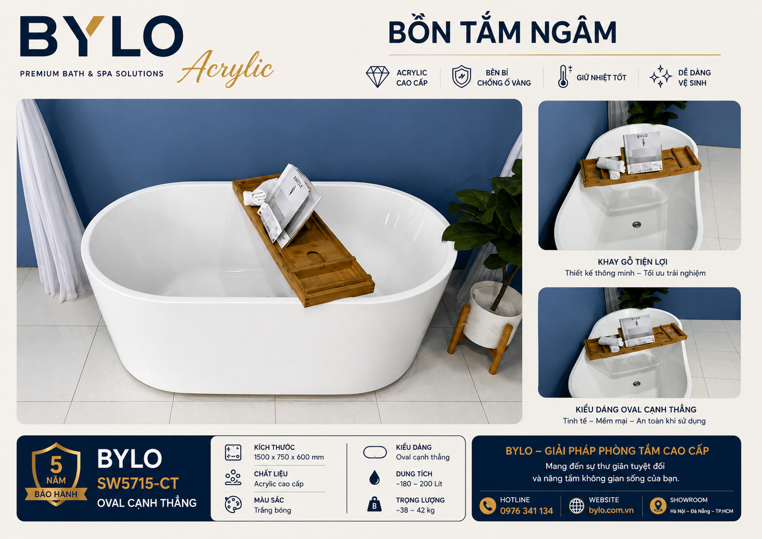BYLO SW5715-CT OVAL CẠNH THẲNG